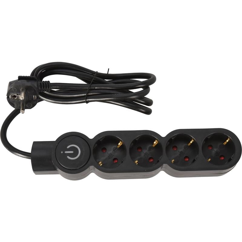 Excellent electrics power strip 4x 140cm black