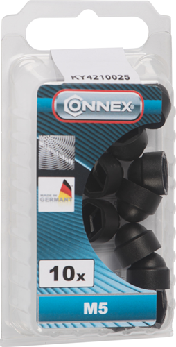 Connex tapa hexagonal m5 plástico 10 negro - ky4210025