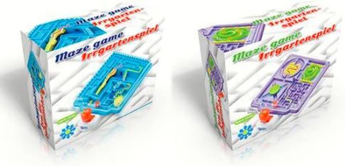 Hrací labyrintová hra Bongers s joystickem, který hází míček do jamky, 2 různé