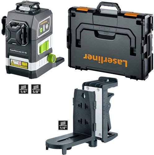 Laserliner powerplane laser 3g multi-18v - suministrado con juego de adaptadores de corriente de 7 piezas 036.380.70 - 036.380l