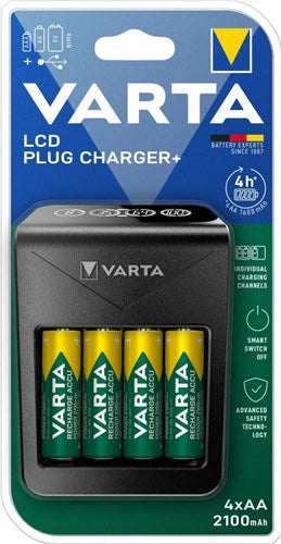 Caricabatterie LCD Varta LCD con batteria AA 4x2100 mA - 3512391