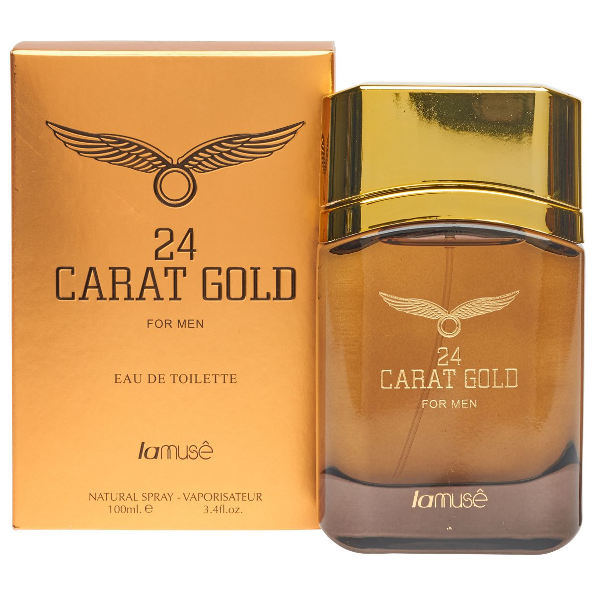 Lamusê lamuse eau de toilette spray men 24 carat gold 100ml