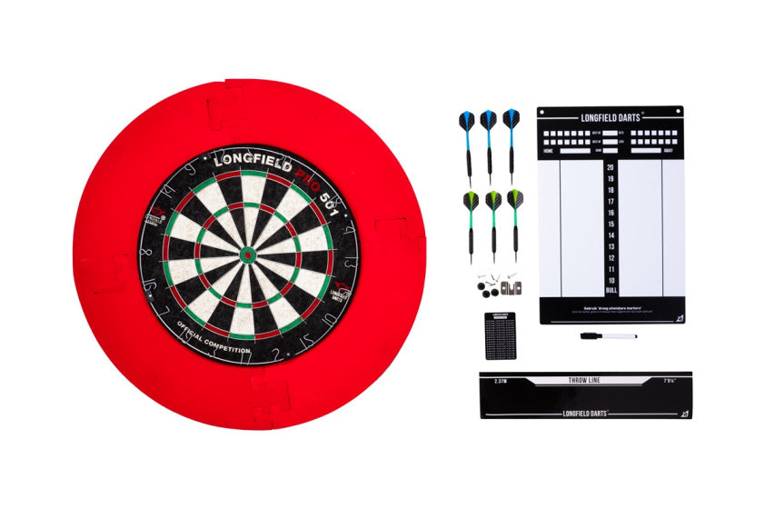 Tournoi de fléchettes Longfield avec accessoires Red 8 pièces