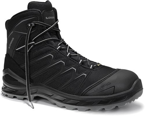 Lowa veiligheidsschoenen lowa werkschoen larrox work gtx mid 5480 s3 | zwart grijs | maat 45 - 4063606292701