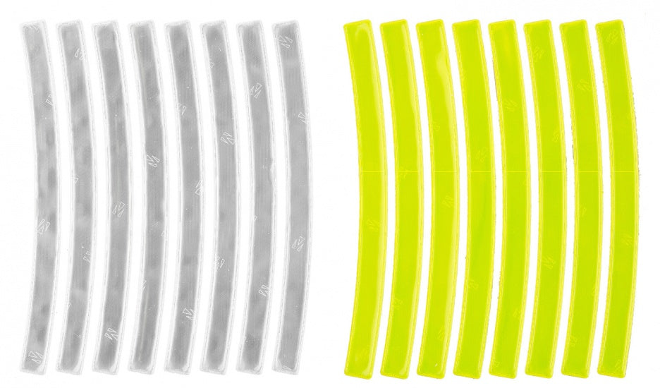 M-Wave Reflective Stickers White + Yellow 16 Pieces