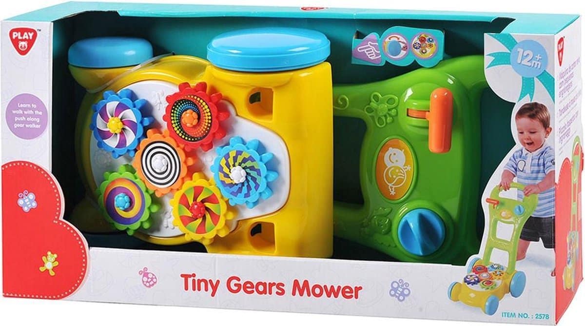 Playgo Lawn Mower con engranajes en movimiento