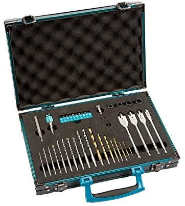 Makita gabhálais p-90255 pro xl druil 40-píosa agus giotán scriúire socraithe i gcás - p-90255