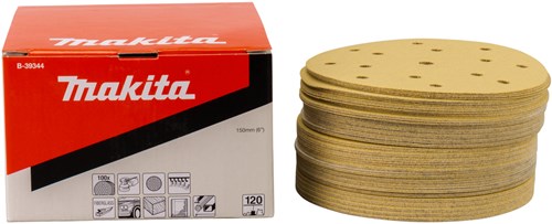 Acessórios Makita disco de lixa amarelo diâmetro 150mm grão 120 - b-39344