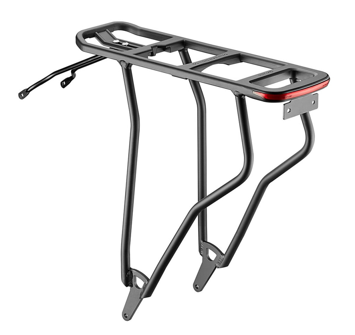 Massload rear carrier alu mik, matt black with spanninga lamp