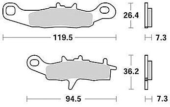 Trw remblokken mcb 697 brake pad mcb 697 si sintered metal