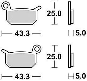 Trw remblokken mcb 750 brake pad mcb 750 si sintered metal