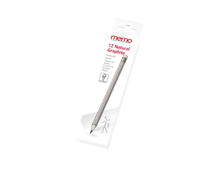 Memo pencil with eraser - FSC - 12 pieces