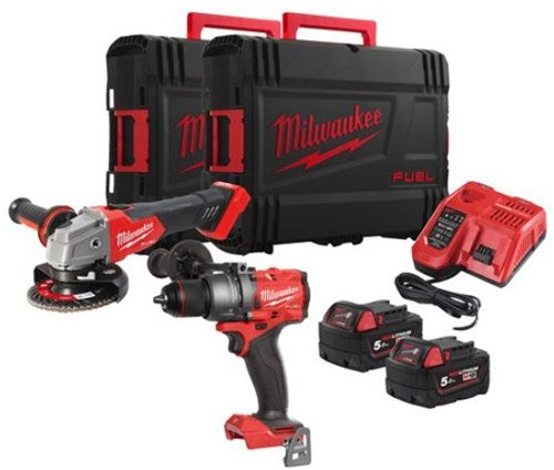 Milwaukee m18 fpp2e3-502x m18 fuel powerpack 2-kit (m18fpd3, fsag125x, 2 x 5,0ah) 4933492516