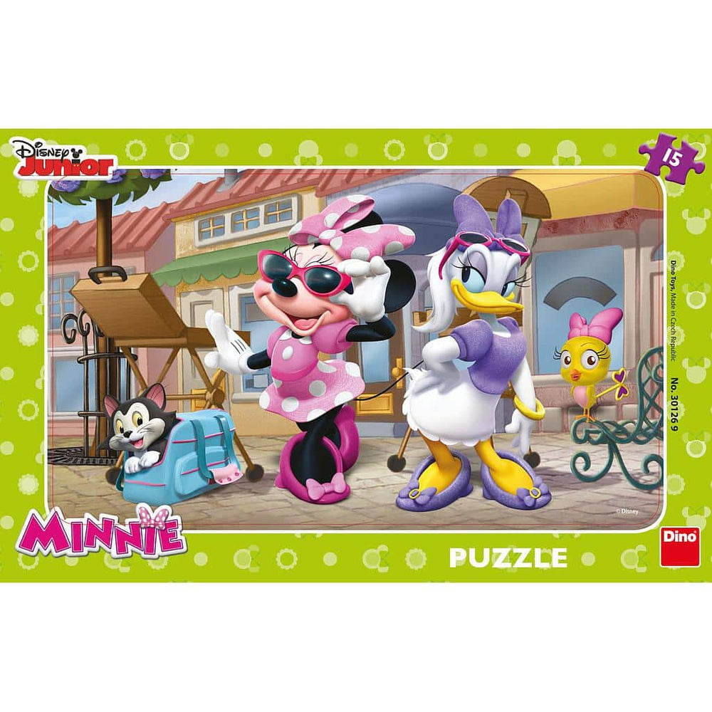 Dinotoys dino puzzle - Disney Minnie and Daisy in Montmartre - 15 pieces