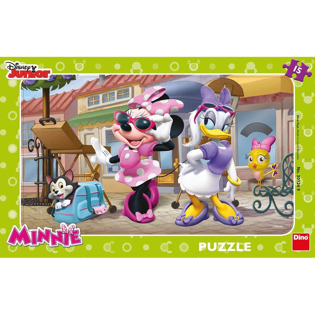 Dinotoys dino puzzle - Disney Minnie and Daisy in Montmartre - 15 pieces
