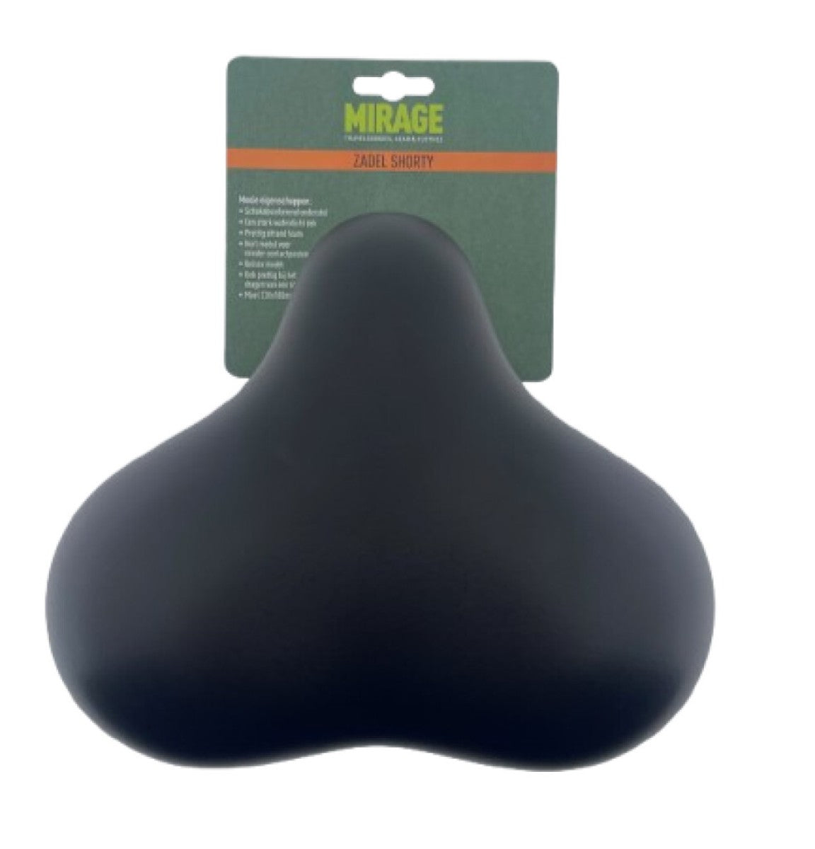 Mirage saddle tour comfort with suspension shorty, black