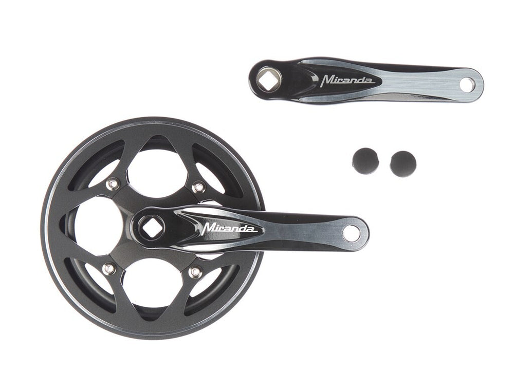 Miranda crankset 44 teeth 3 32-1 8 black silver beta with chainring