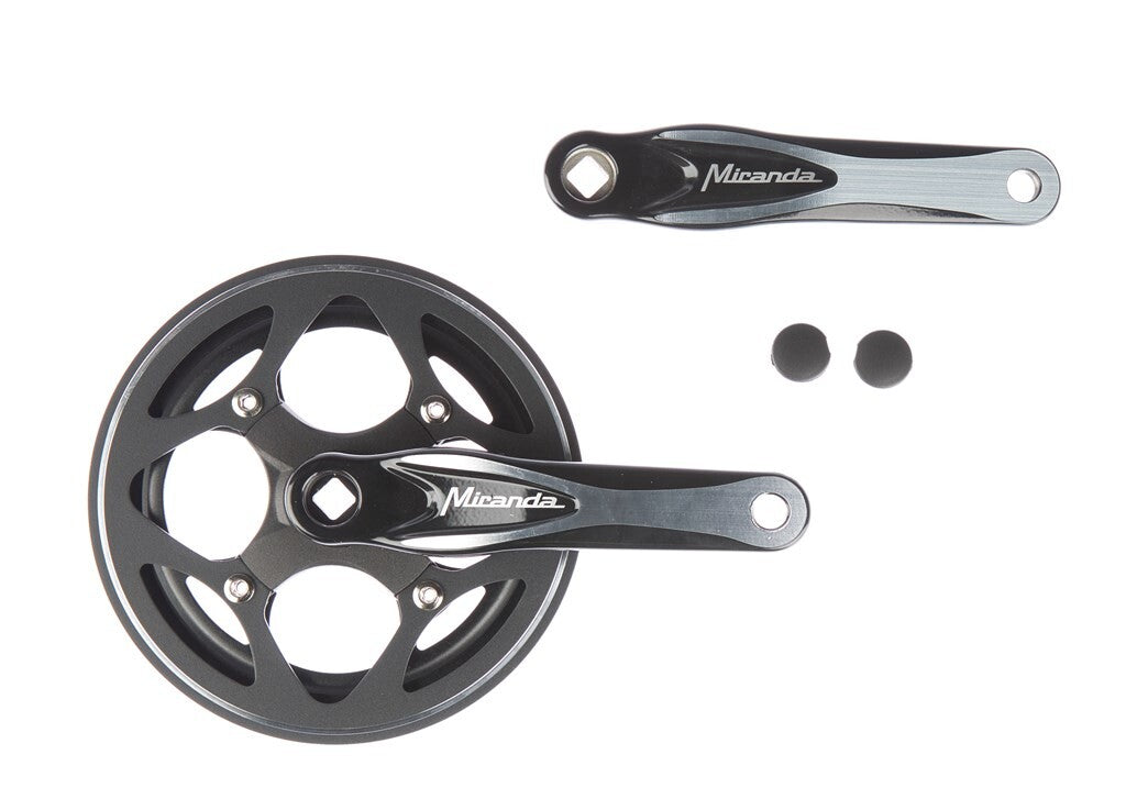Miranda crankset 44 teeth 3 32-1 8 black silver beta with chainring