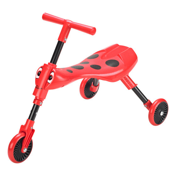 La bicicletta senza pedali Bugs Scuttlebug Beetle a 3 ruote junior rossa nera