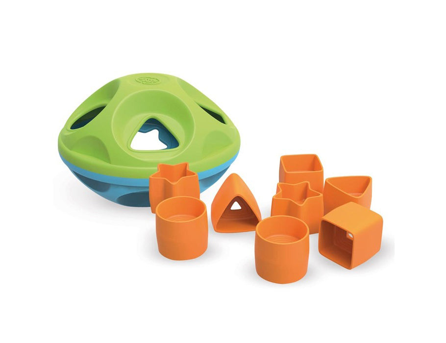 Зелени играчки сортиране на кубчета фигури игра