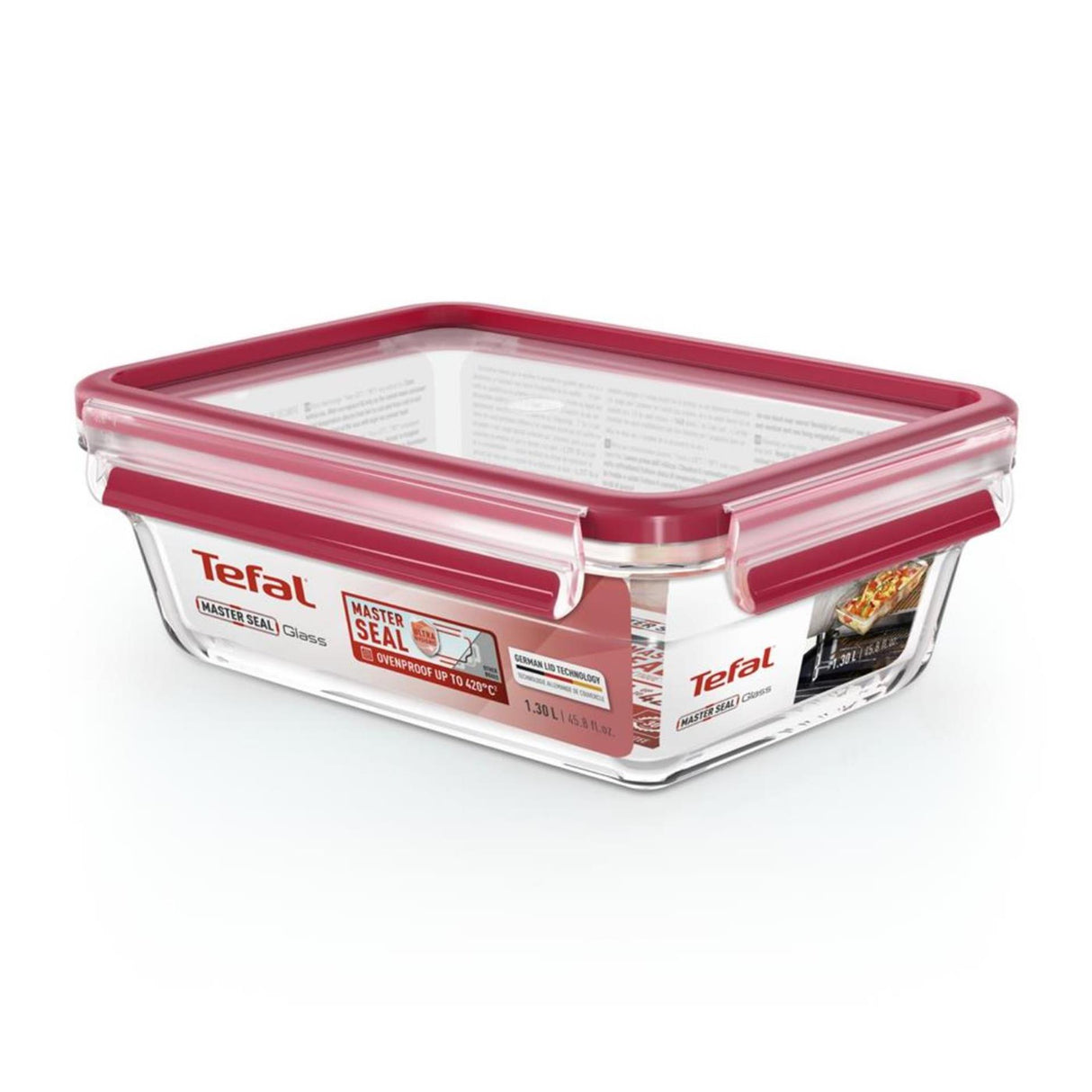 Tefal masterseal glass 1,3l rechthoekig