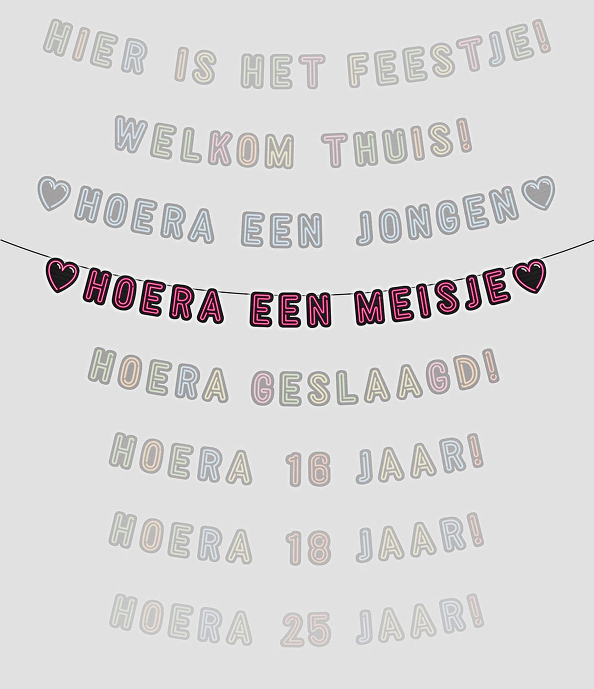 Paperdreams neon slinger hoera meisje!