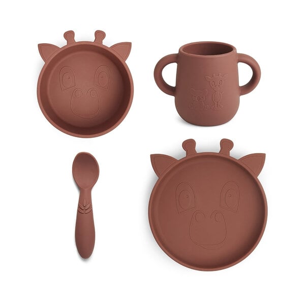 Nuuroo Nuuroo Lykke Silicon Dinner Set 4-Pack Giraf