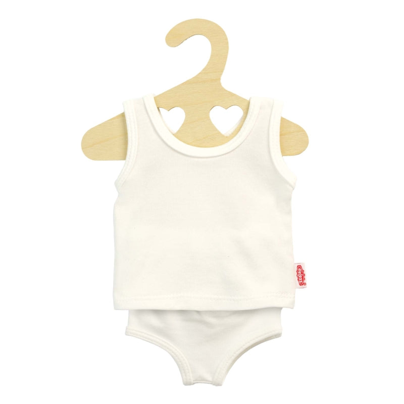 Underpants de boneca e camisa branca, 28-35 cm