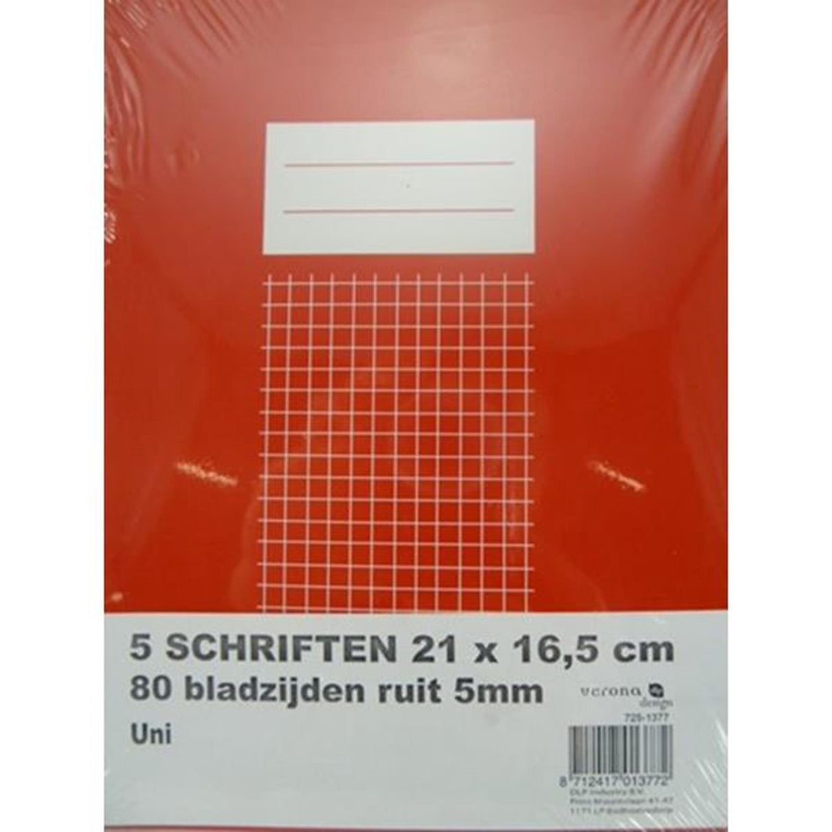 Verona schriften 5 st 21x16,5 cm ruit 5mm uni