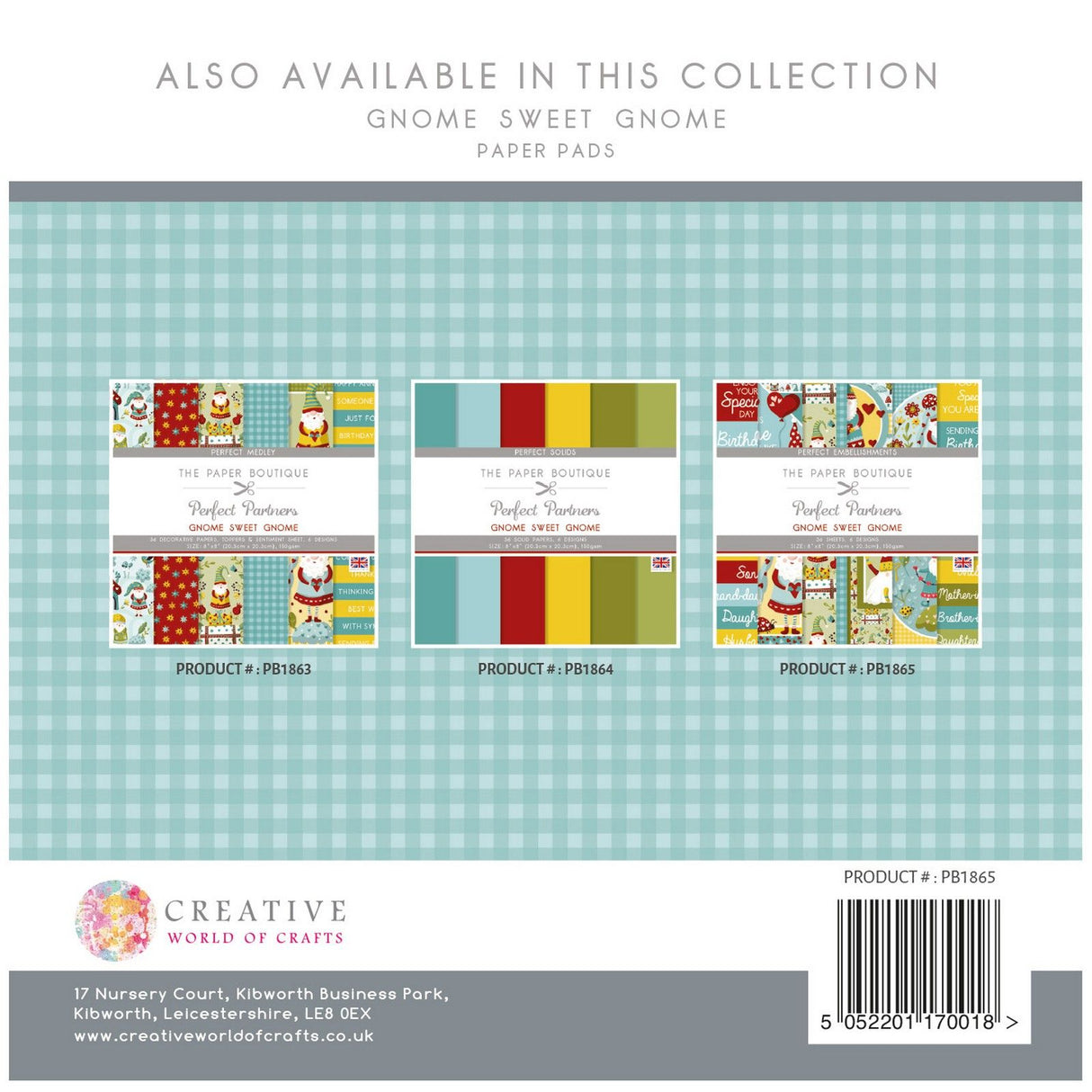 The paper boutique • perfect partners gnome sweet gnome embellishments 20,32x20,32cm