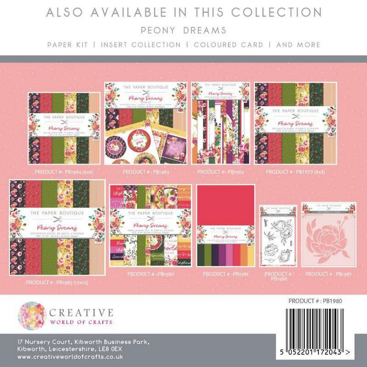 The paper boutique • peony dreams embellishments pad 20,32x20,32cm