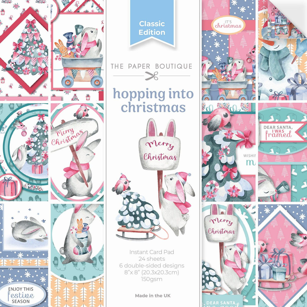 The paper boutique • hopping into christmas instant card pad 20,3x20,3cm