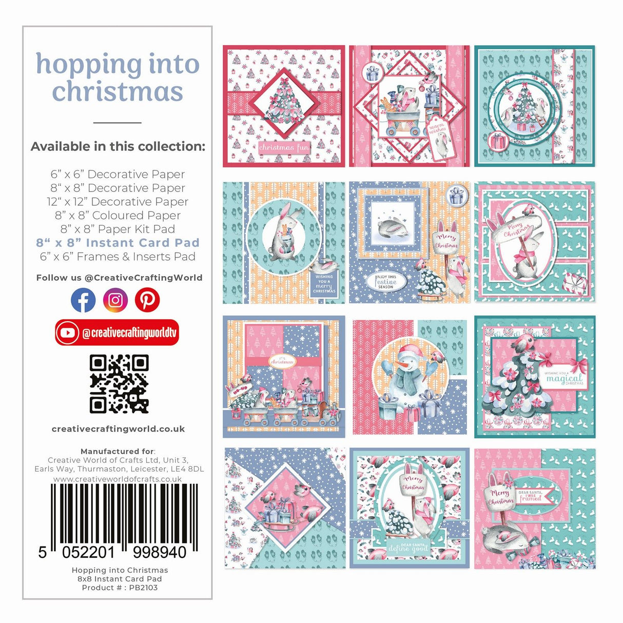 The paper boutique • hopping into christmas instant card pad 20,3x20,3cm