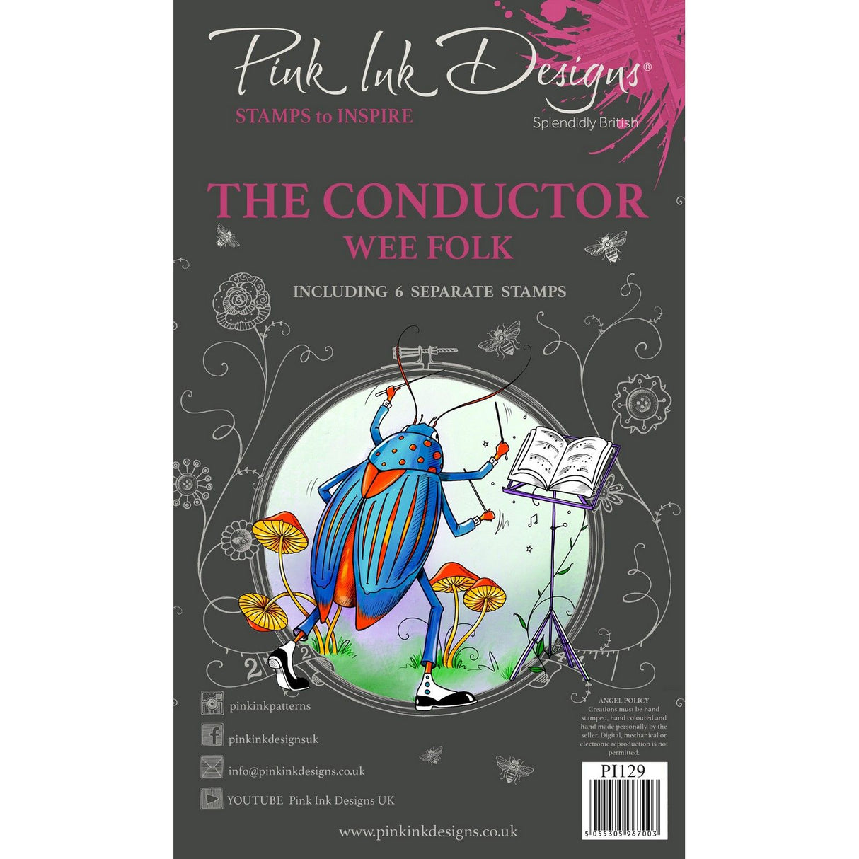 Pink ink designs • wee folk clear stempelset de conducteur