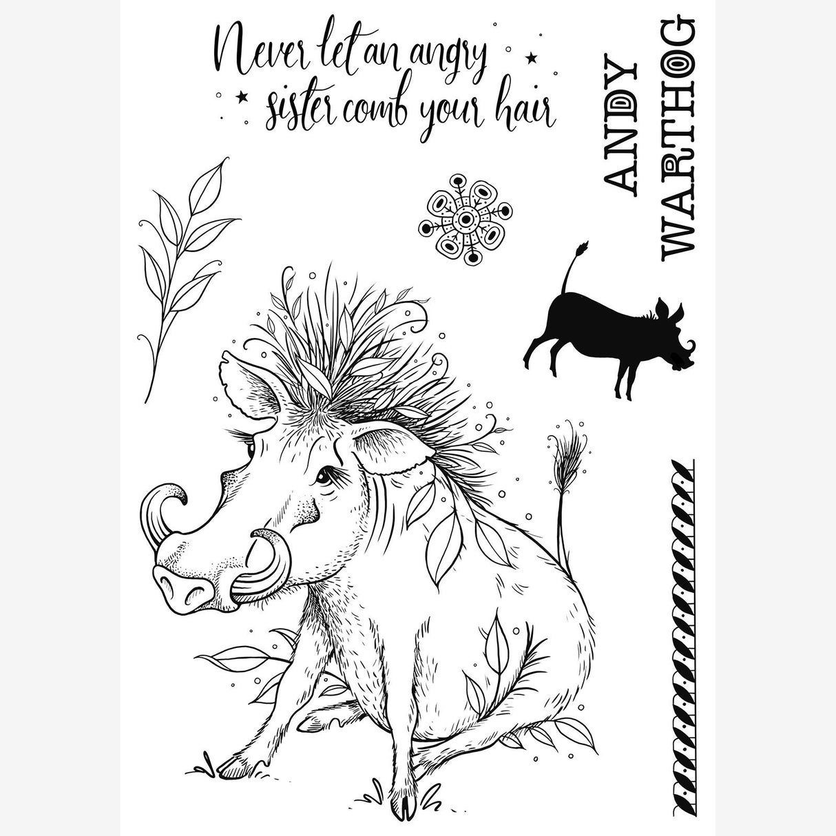 Pink ink designs • clear stamp set andy warthog 20,32x15,24cm