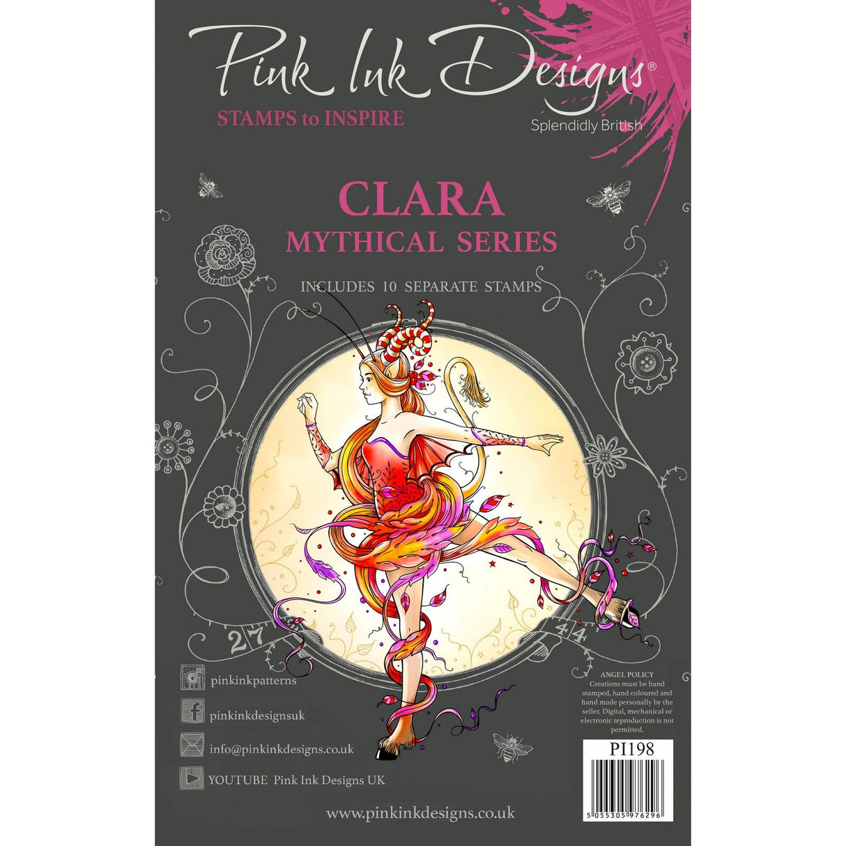 Pink ink designs • mythical series clear stamp set clara