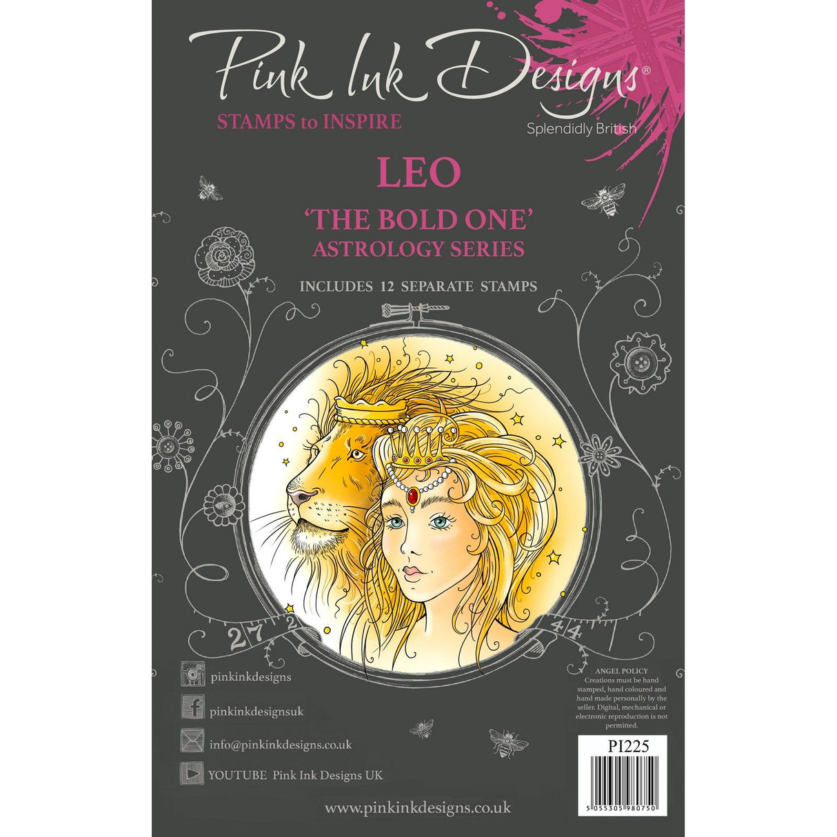 Pink ink designs • astrology series clear stempels leo 'the bold one'