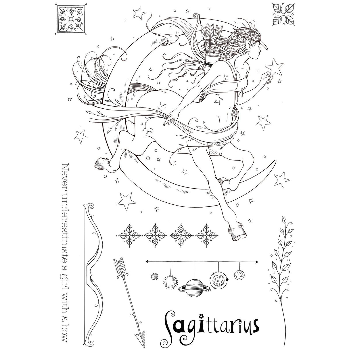 Pink ink designs • astrology series clear stamp set sagittarius