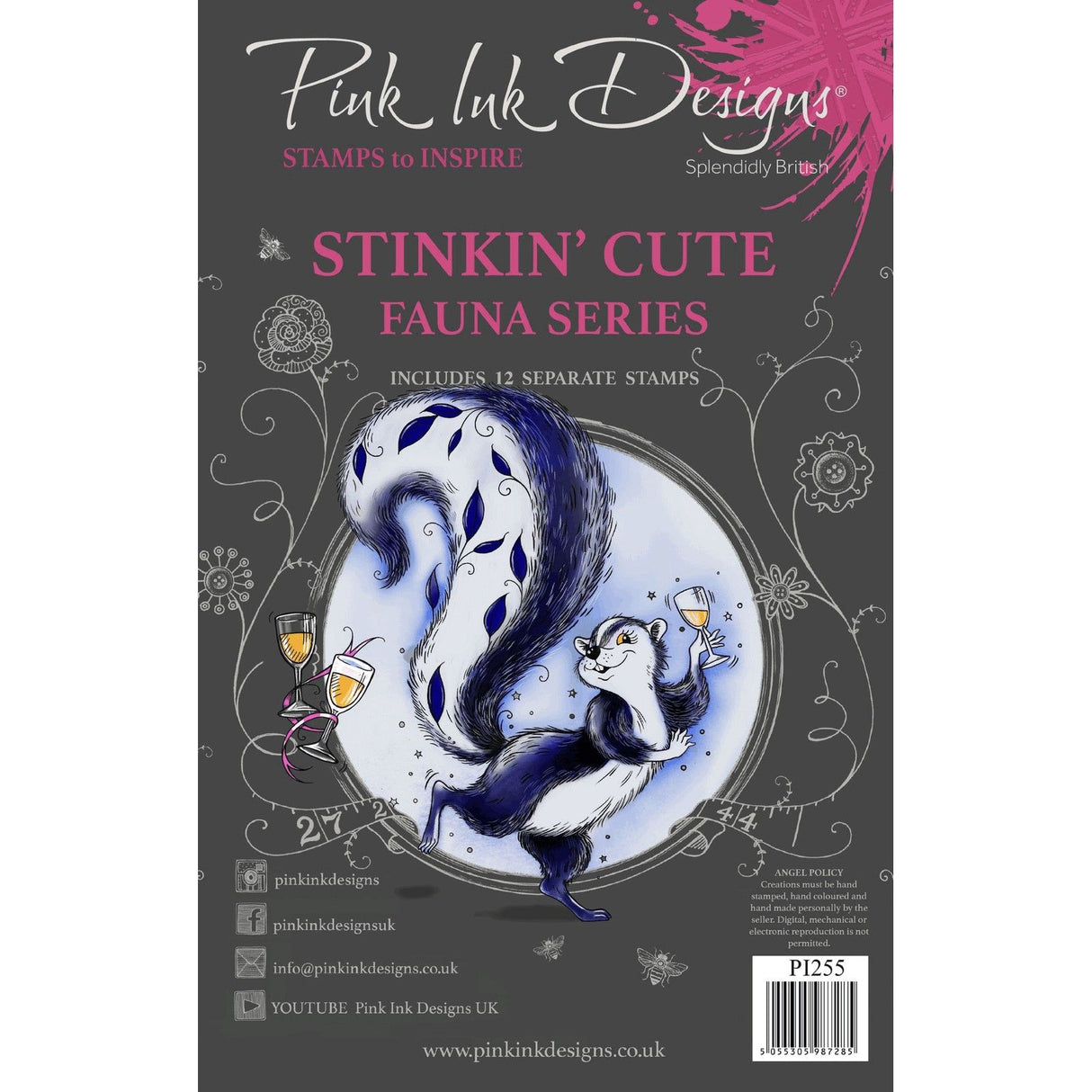 Pink ink designs • fauna series clear stamp set stinkin' cute
