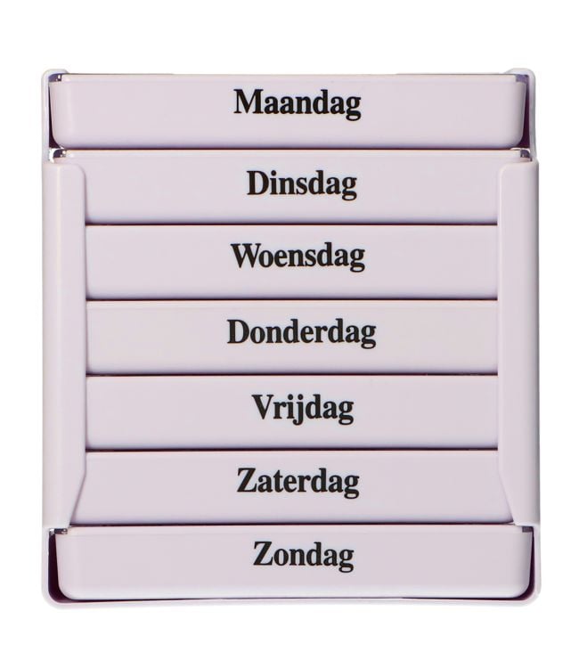 Jvdl pill box week 4 compartments per day white