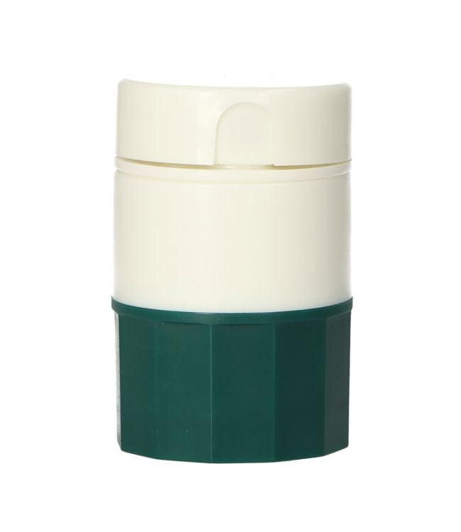 Caja de píldora jvdl, cortador de pastillas y verguizador de color verde oscuro 3-en-1