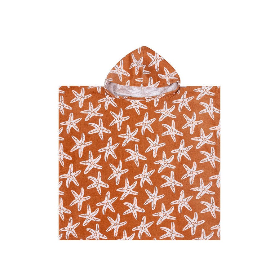 Seastar | orange beach poncho 65 x 65 cm