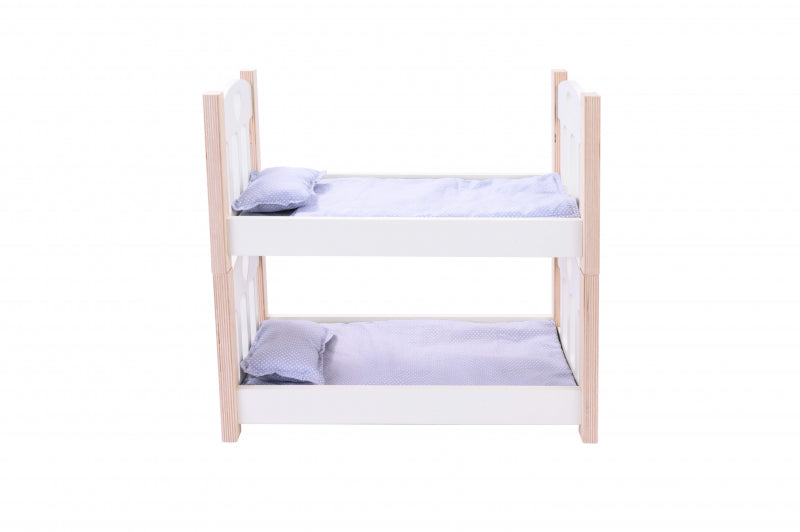 Poschodová posteľ pre bábiky sivá biela