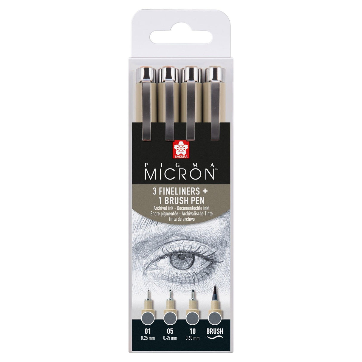 Sakura pigma micron fineliner készlet, 4 méret, hideg szürke