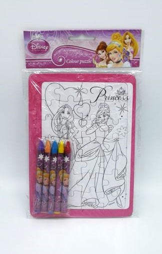 Van der Doelen Disney Princess puzzle that you can color yourself, 28 pieces with colored pencils