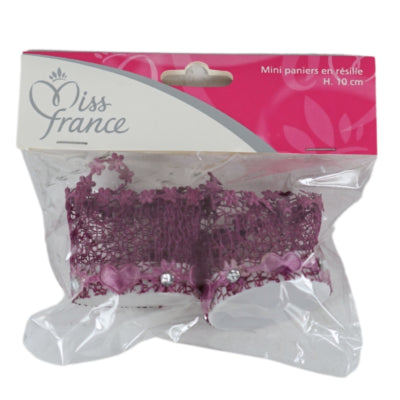 Mini cadeauverpakking mandjes paars 10 cm 2 stuks | 24 stuks