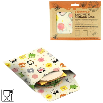 Tala bijenwax sandwich en boterham zakjes 21 cm set van 2 | 12 stuks