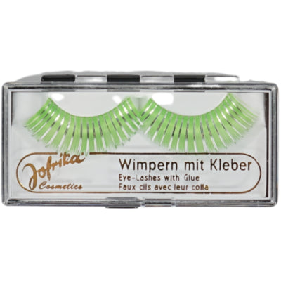 Jofrika cosmetics kunstwimpers groen zilver 9,5 cm b-keus | 60 stuks