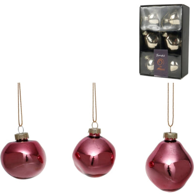 Xmas by mooss xmas by moos Bolas navideñas rosa 6 cm 6 piezas | 30 piezas