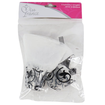 Miss france geschenkverpakking zwart 5 cm set van 6 | 24 stuks